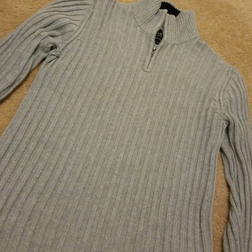 Men's Nautica 3/4 zip pullover sweater gray